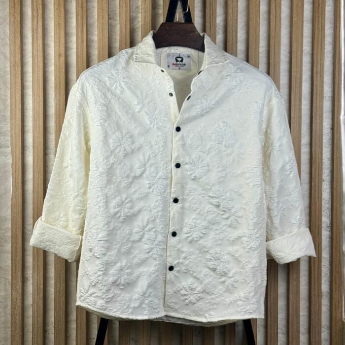Premium Embossed Drop Shoulder Boxy Fit Shirt - Image 2